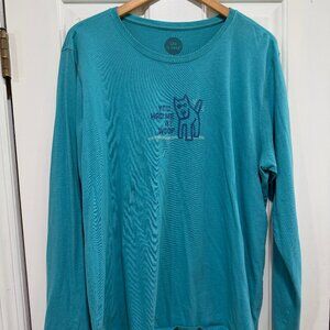 Life is Good Women's Long Sleeve Crusher Tee "You had me at woof" XXL